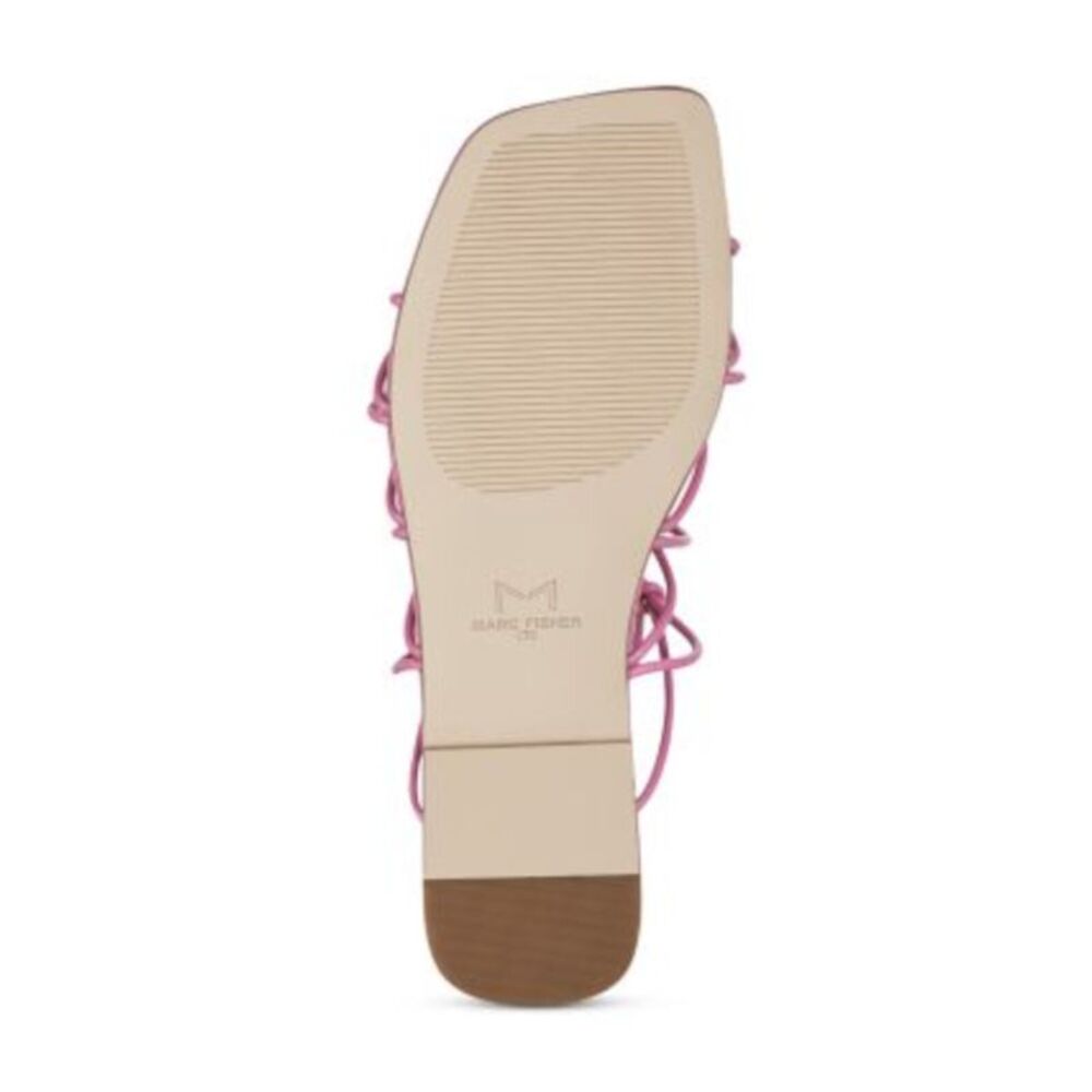 MARC FISHER LTD Womens Pink Ankle Wrap Monnie Square Toe Sandals Shoes 7.5 M - Picture 2 of 2